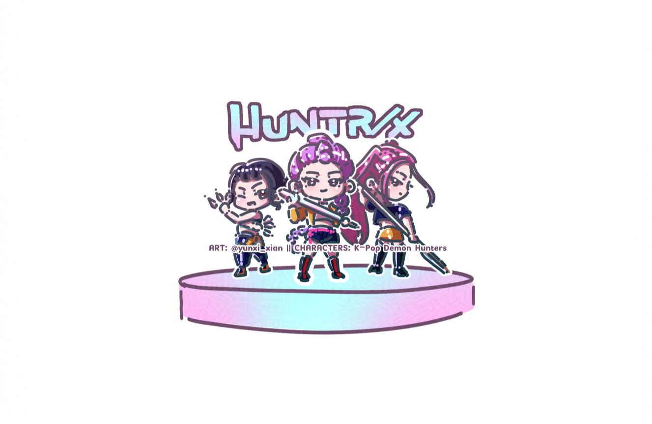 Chibi Doodle (Fan art of Huntrix from Kpop Demon Hunters)
